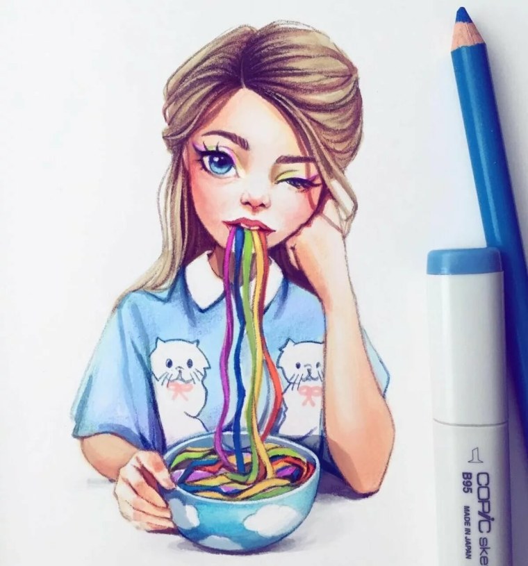 Мини рисунки для срисовки девочки