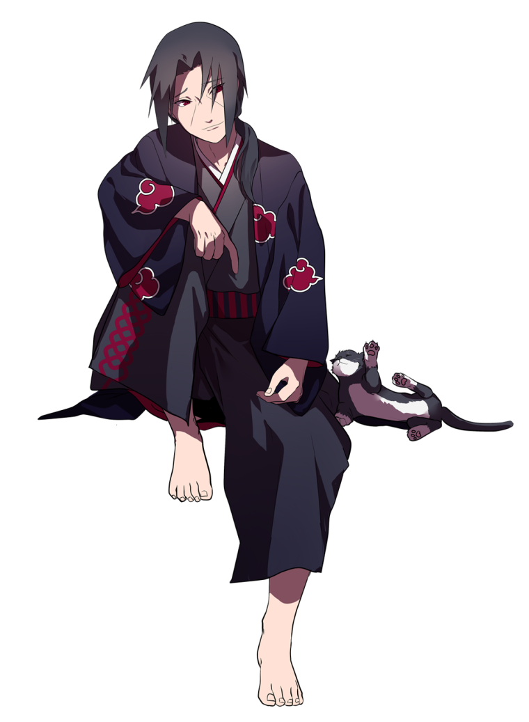 Итачи арт на белом фоне