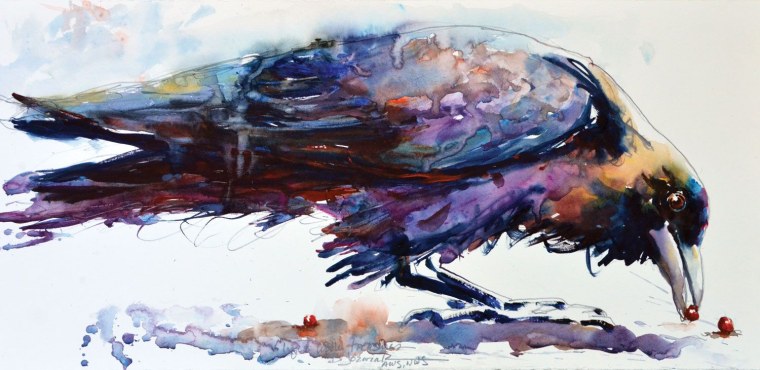 Черный монах акварель