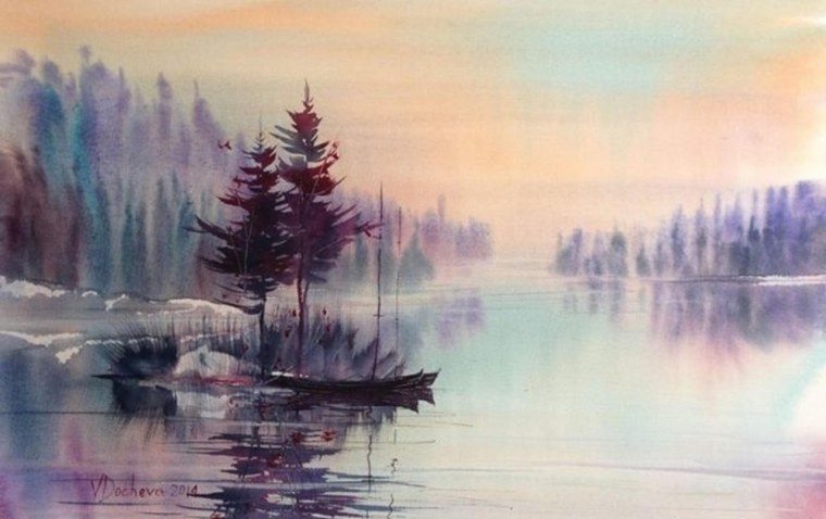 Венета Дочева акварель пейзажи