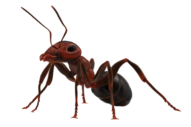Муравей на прозрачном фоне