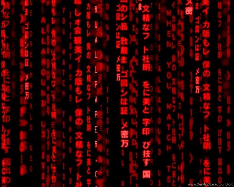 Красные японские иероглифы на черном фоне