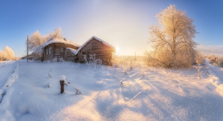 Зимняя деревня Россия