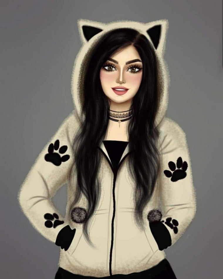 Мультяшная девочка с большими глазами