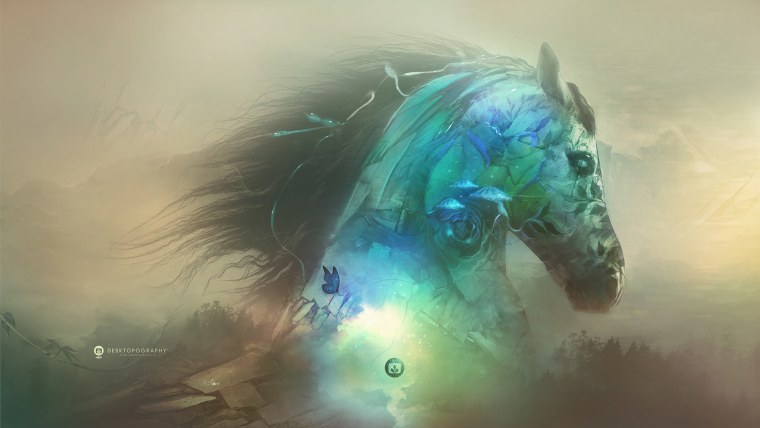 Лошадь на темном фоне