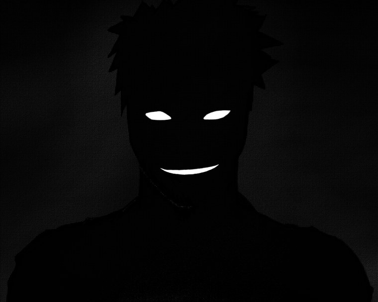 Негр улыбается в темноте