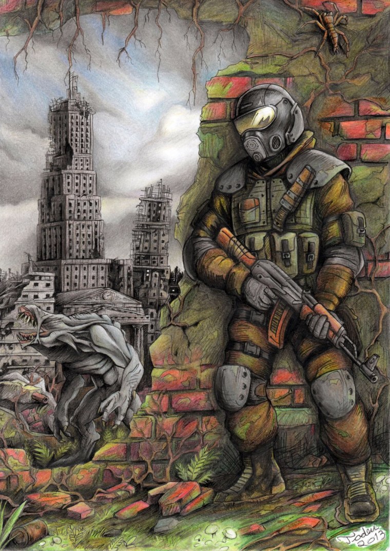 Сталкер арты карандашом