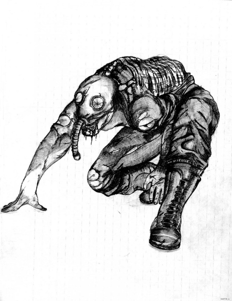 Нарисовать сталкера с автоматом