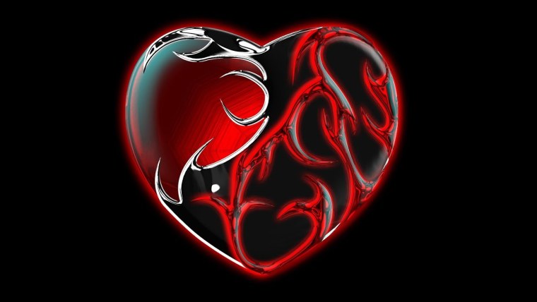 Разбитое сердце на черном фоне