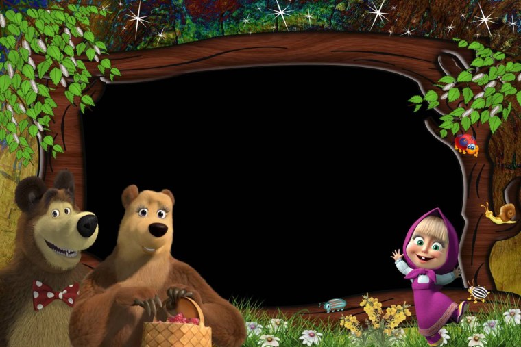 Рамка Маша и медведь для фотошопа
