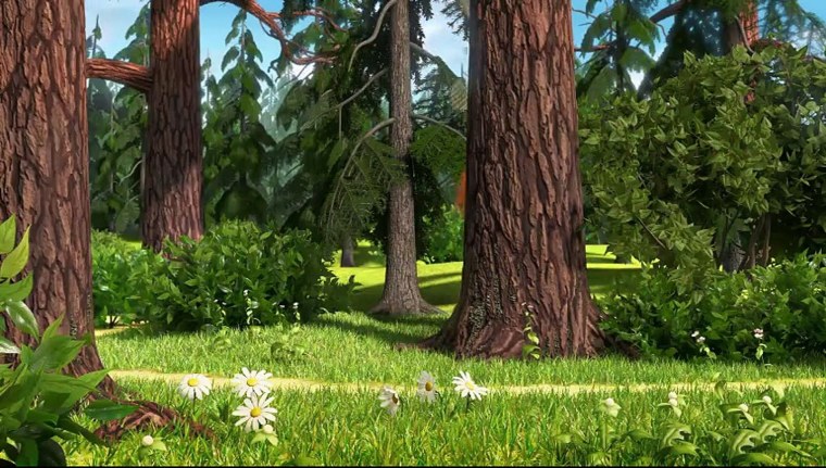 Лес из мультфильма Маша и медведь