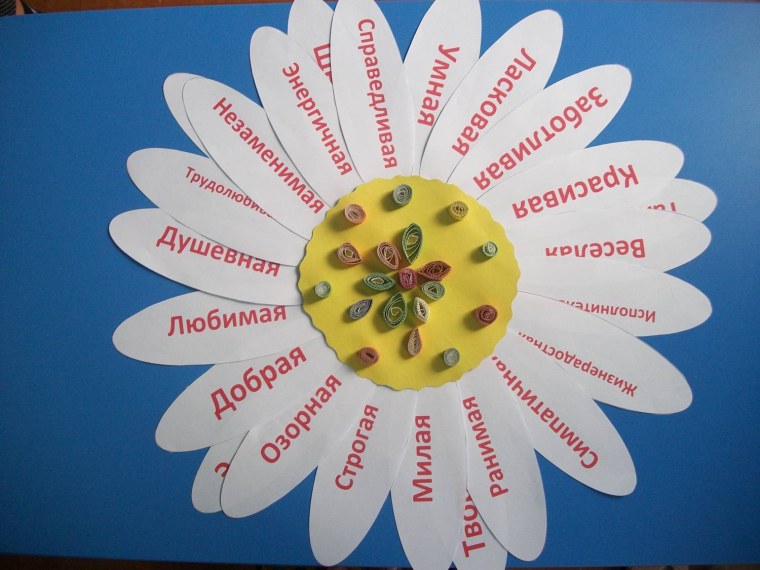 Ромашка с пожеланиями для мамы