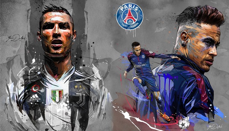 Неймар Месси и Роналду арт