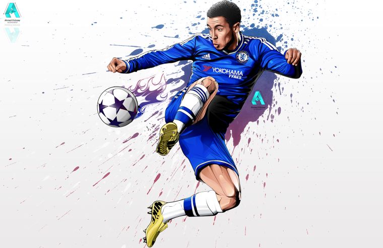 Рисунок футболиста Эден Азар