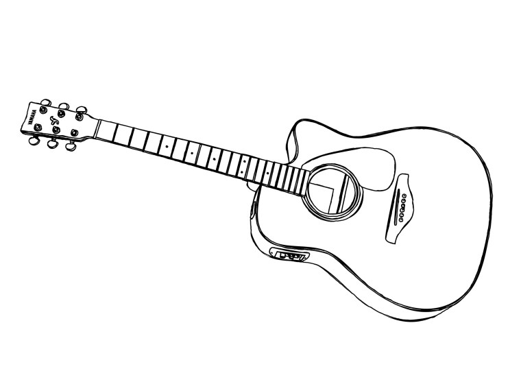 Гитарист на темном фоне