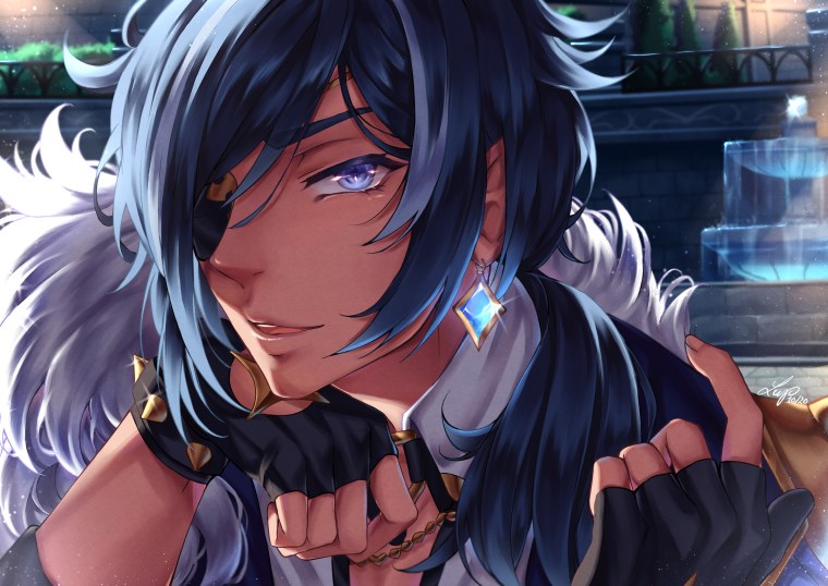 Кэйа Геншин арт