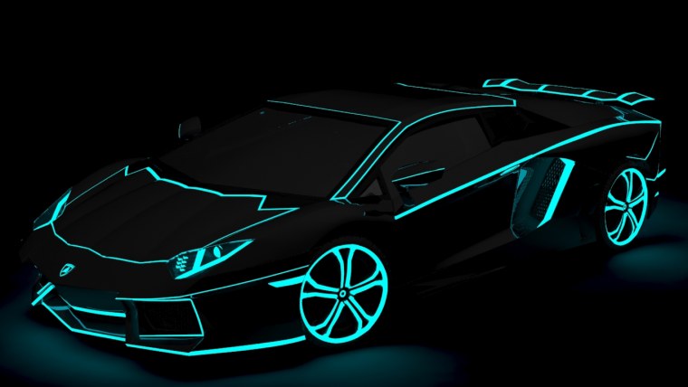 Ламборджини авентадор неон синий