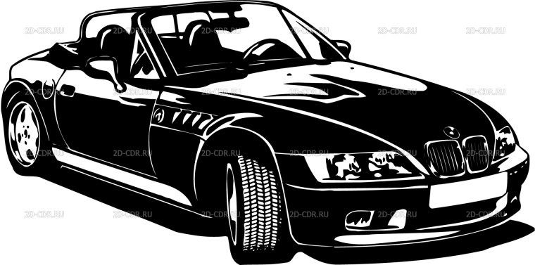 Автомобиль вектор чб