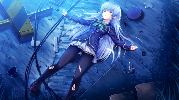 Аниме девушка с синими волосами