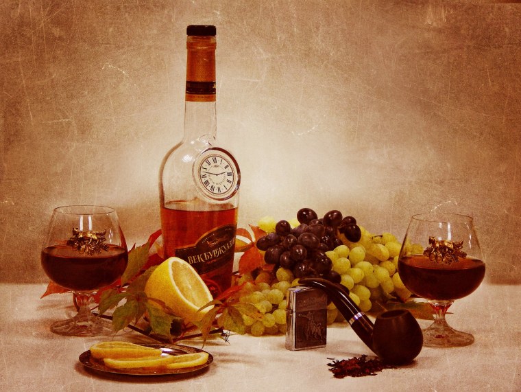 Коньяк и фрукты