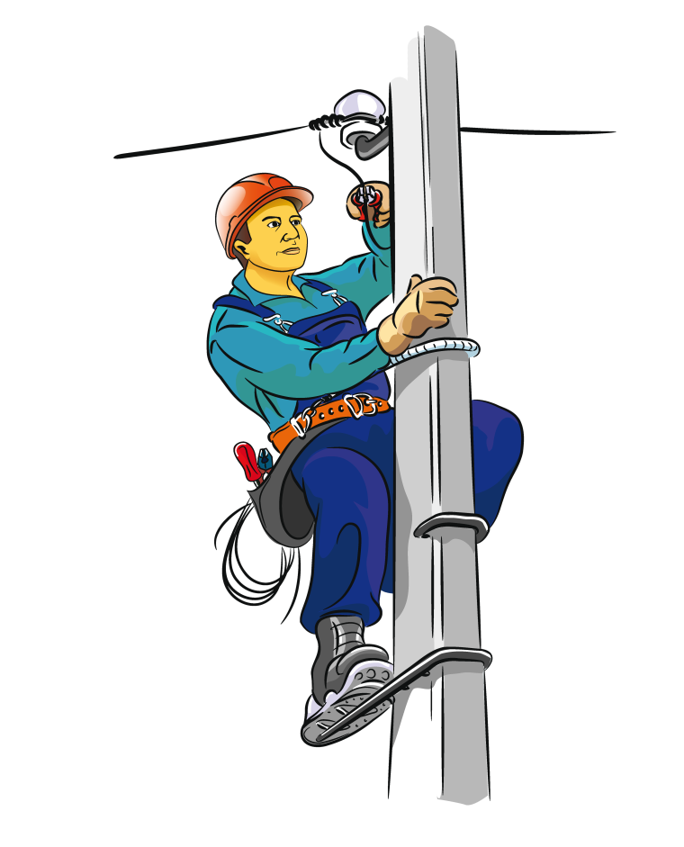 Мультяшные электромонтер