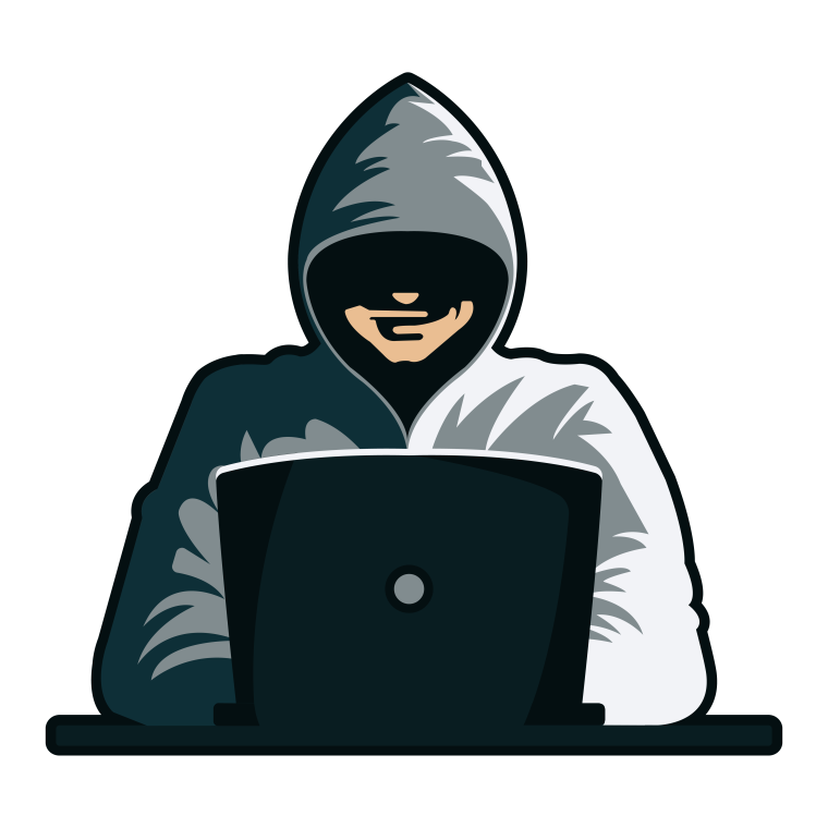 Хакер на белом фоне