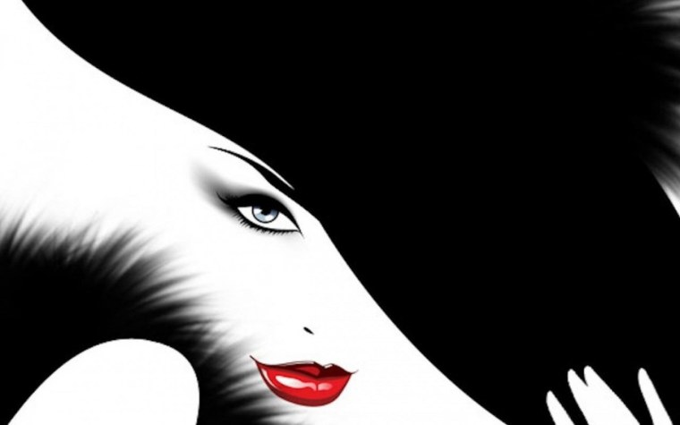 Очертания лица женщины