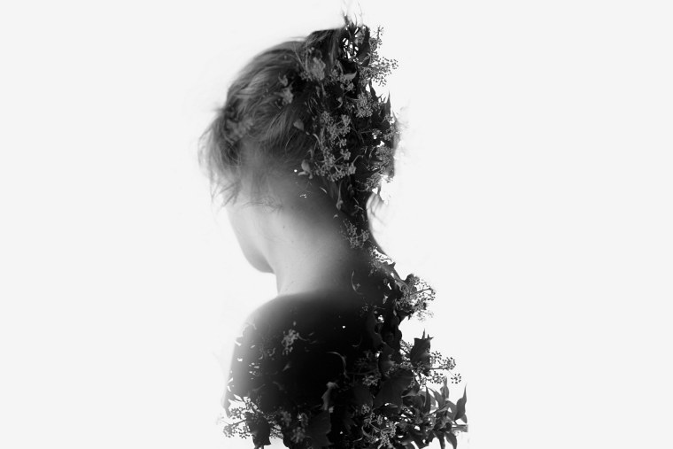 Силуэт девочки с бабочками