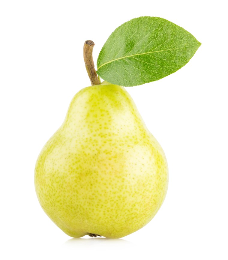 Зеленая груша на белом фоне