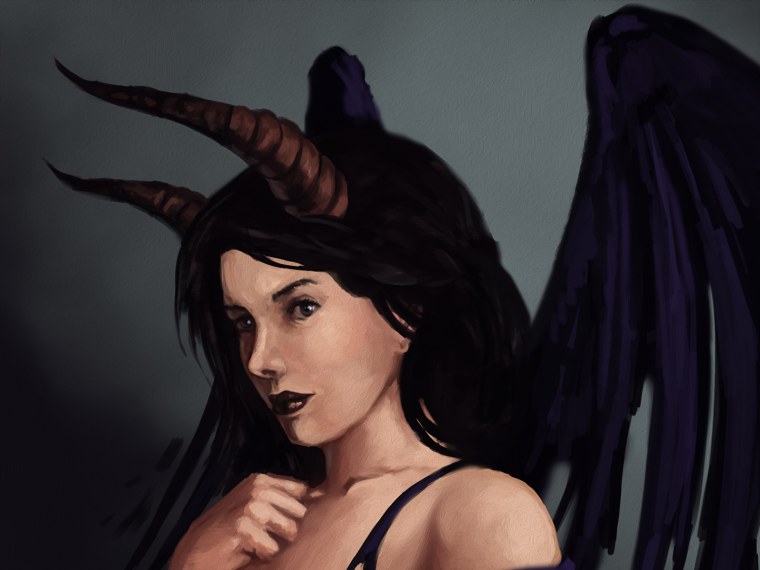 Девушка с рогами