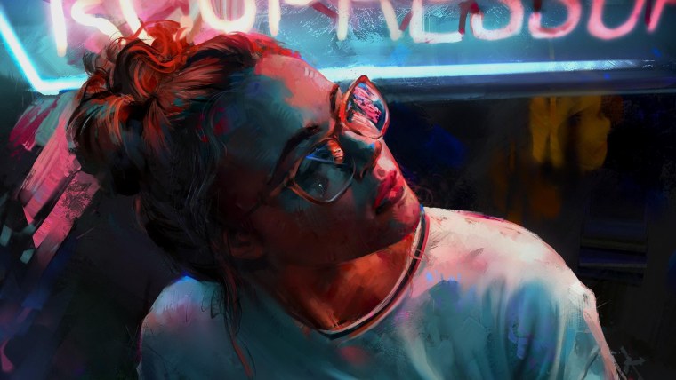 Фиолетовая Эстетика девушка