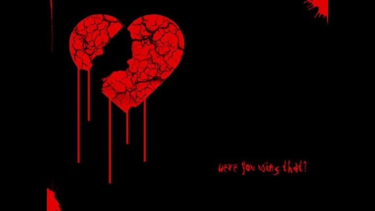 Чёрные обои с разбитым сердцем