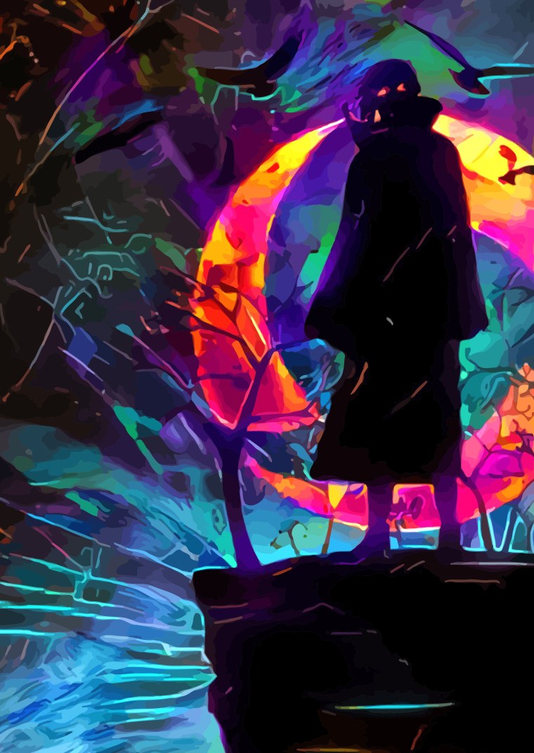 Наруто неон Итачи