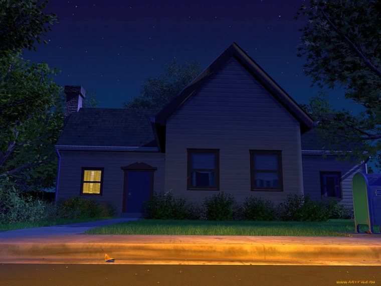 Аниме дом ночью