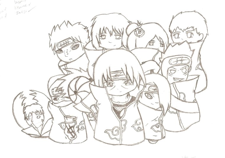 Акацуки Чиби раскраска