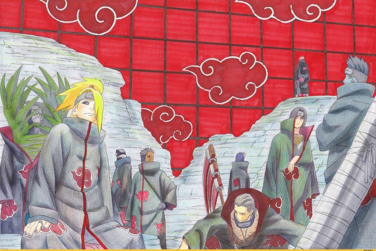 Срисовки из аниме Наруто Акацуки