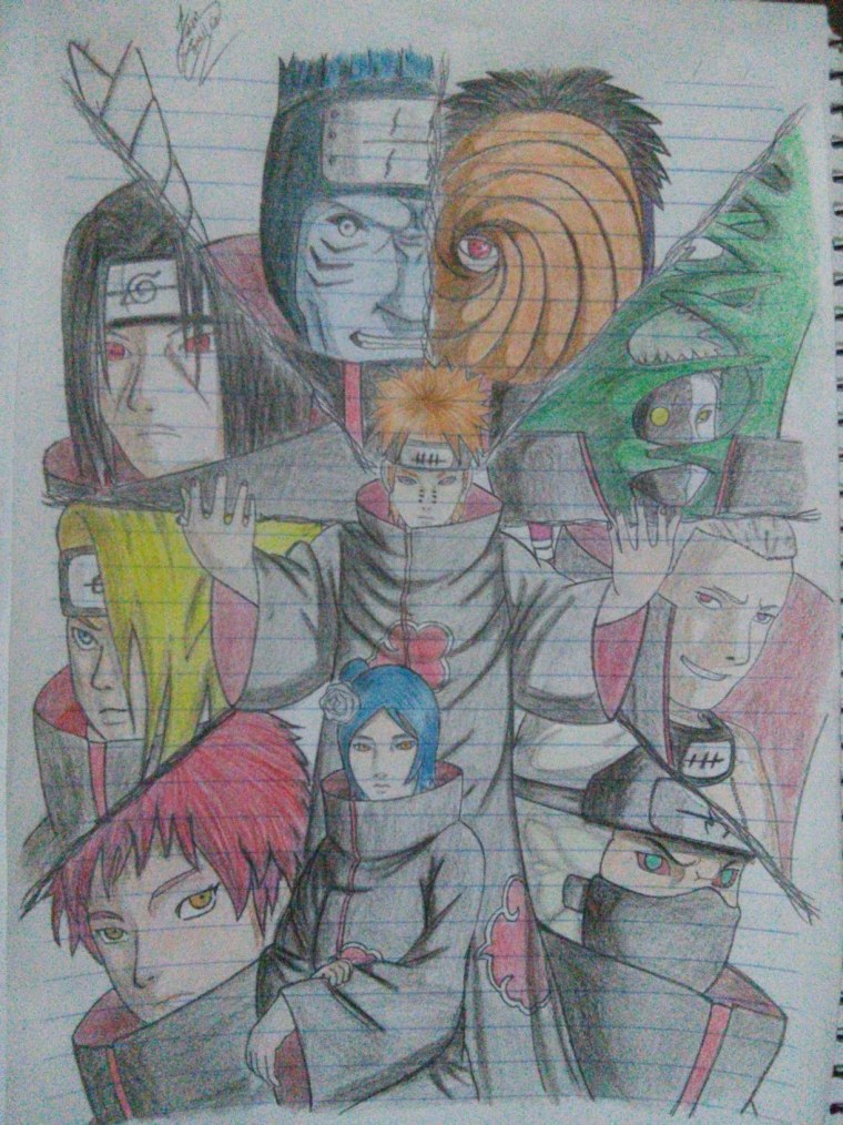 Рисовать Наруто Акацуки аниме Наруто