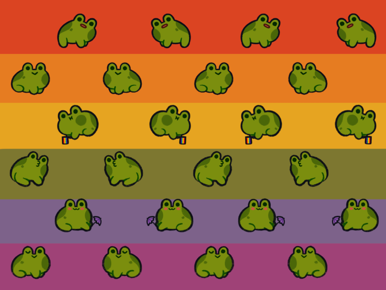 Фон лягушки милый