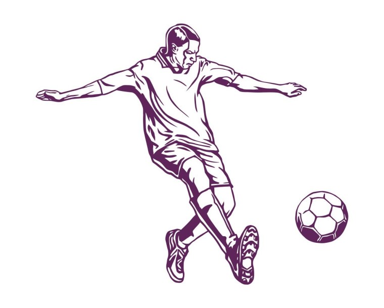 Рисунок футболиста с мячом