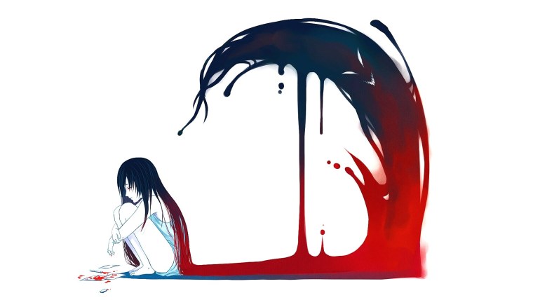 Грустная девочка на качелях