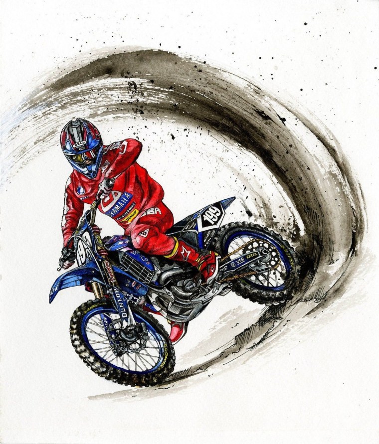 Мотоцикл акварель