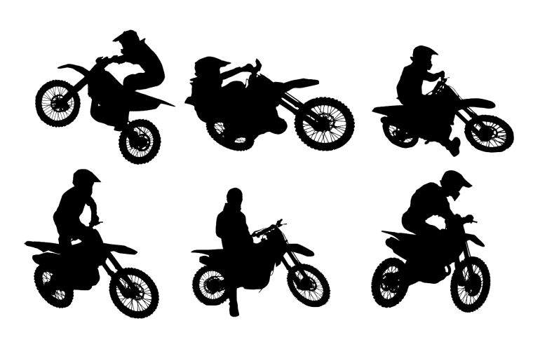 Силуэт кроссового мотоцикла