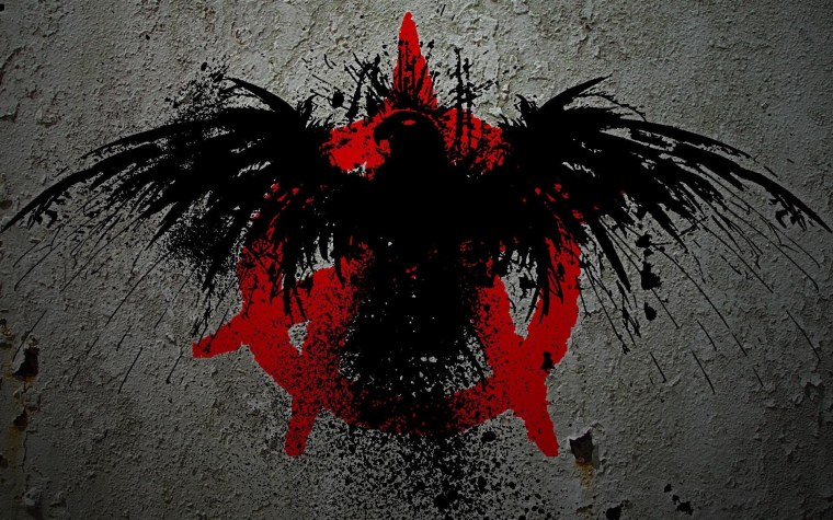 Символ анархии на чёрном фоне