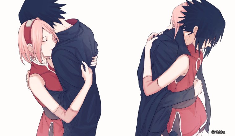 Наруто Саске и Сакура обнимаются