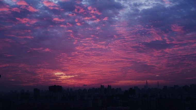 Закат в городе