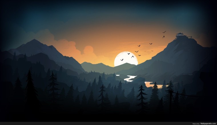 Firewatch лес река горы