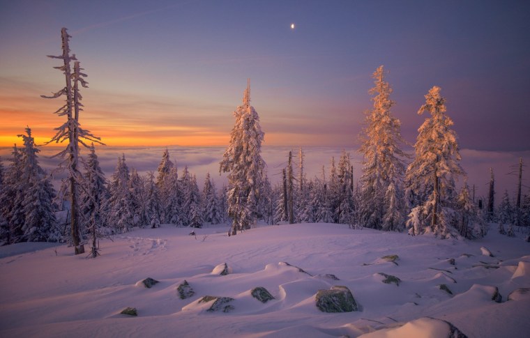 Закат зимой