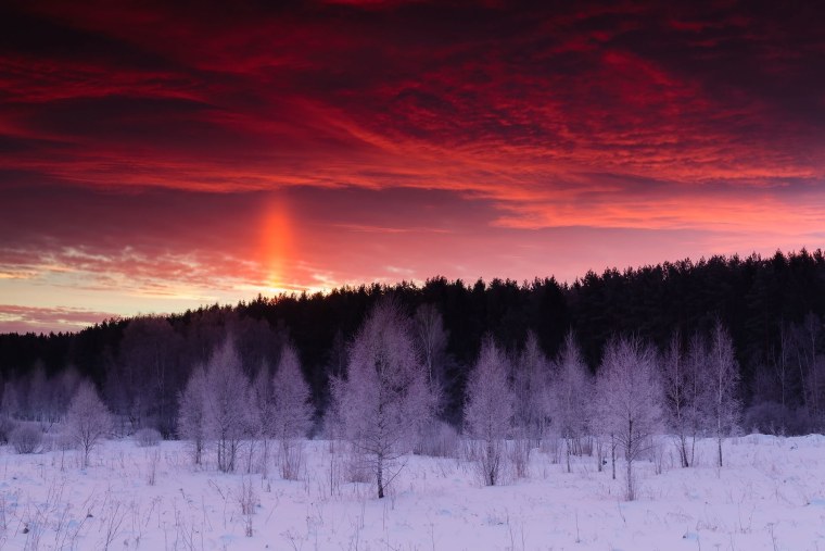 Зимний закат обои
