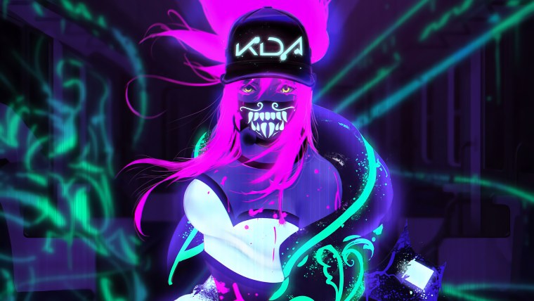 Akali k/da неон маска