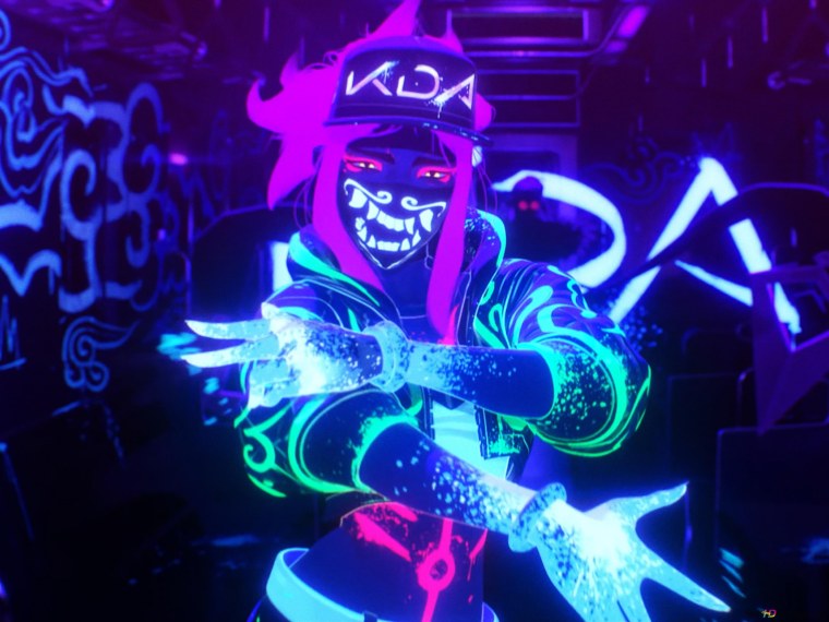 Акали KDA неон